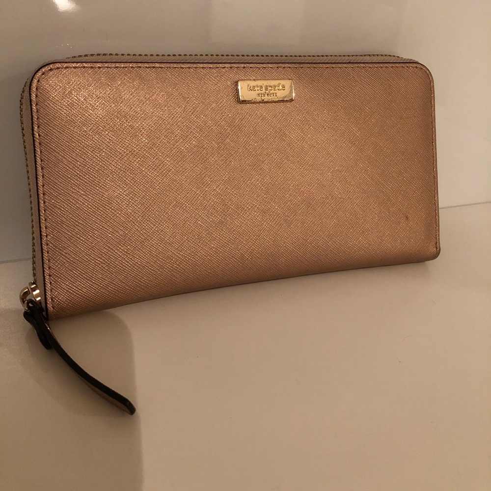 Shimmery pale pink Kate Spade wallet